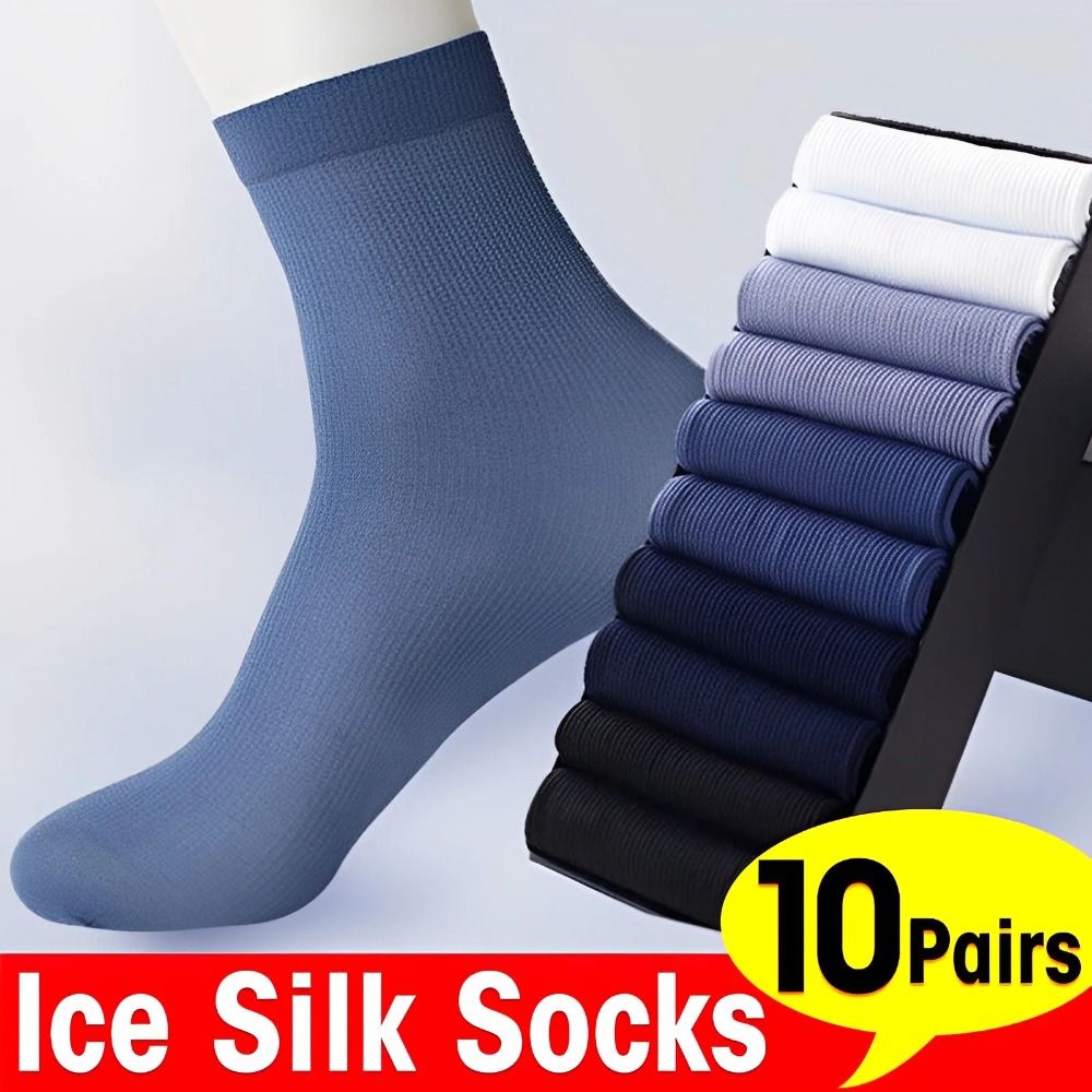 10 пар модных дышащих мужских  – обзор и цена Silk Sock Bamboo