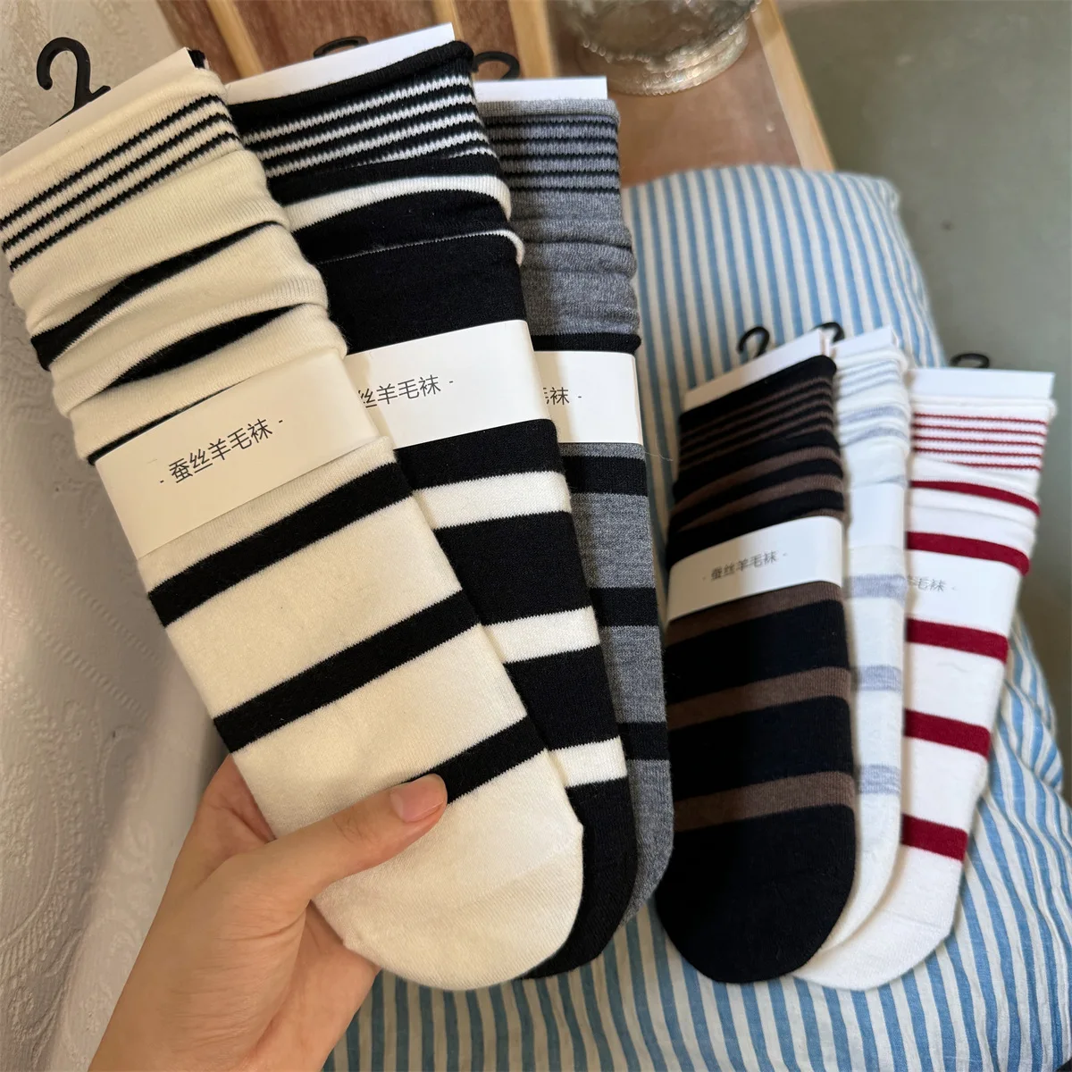 Корейские зимние полосатые шер – обзор и цена Silk Sock Bamboo